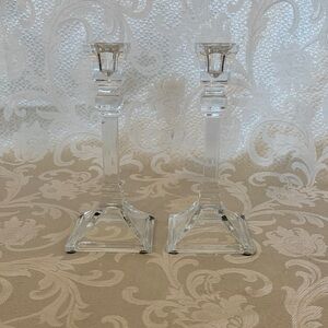 Crystal Clear Glass Candle Holders